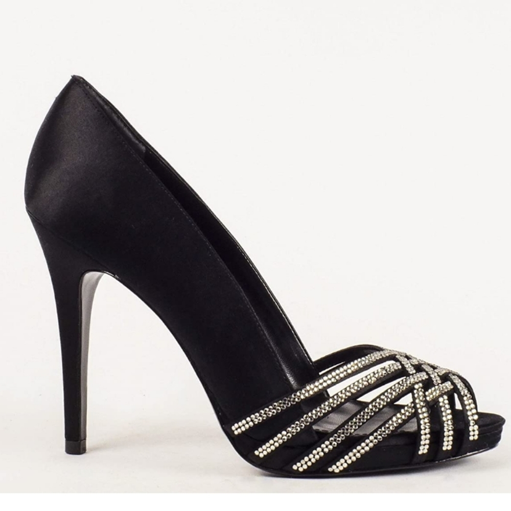 Ralph Lauren Balina black satin pumps 10B - Picture 2 of 8
